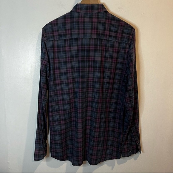 Men’s | Topman Black, Blue, Purple Plaid Button Down | Medium - Picture 4 of 7